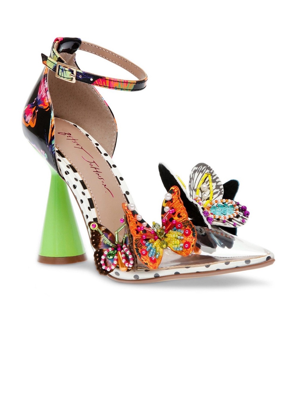 NEW- Betsy Johnson Gidelle Butterfly Sculpted Vinyl Pumps - Size 10